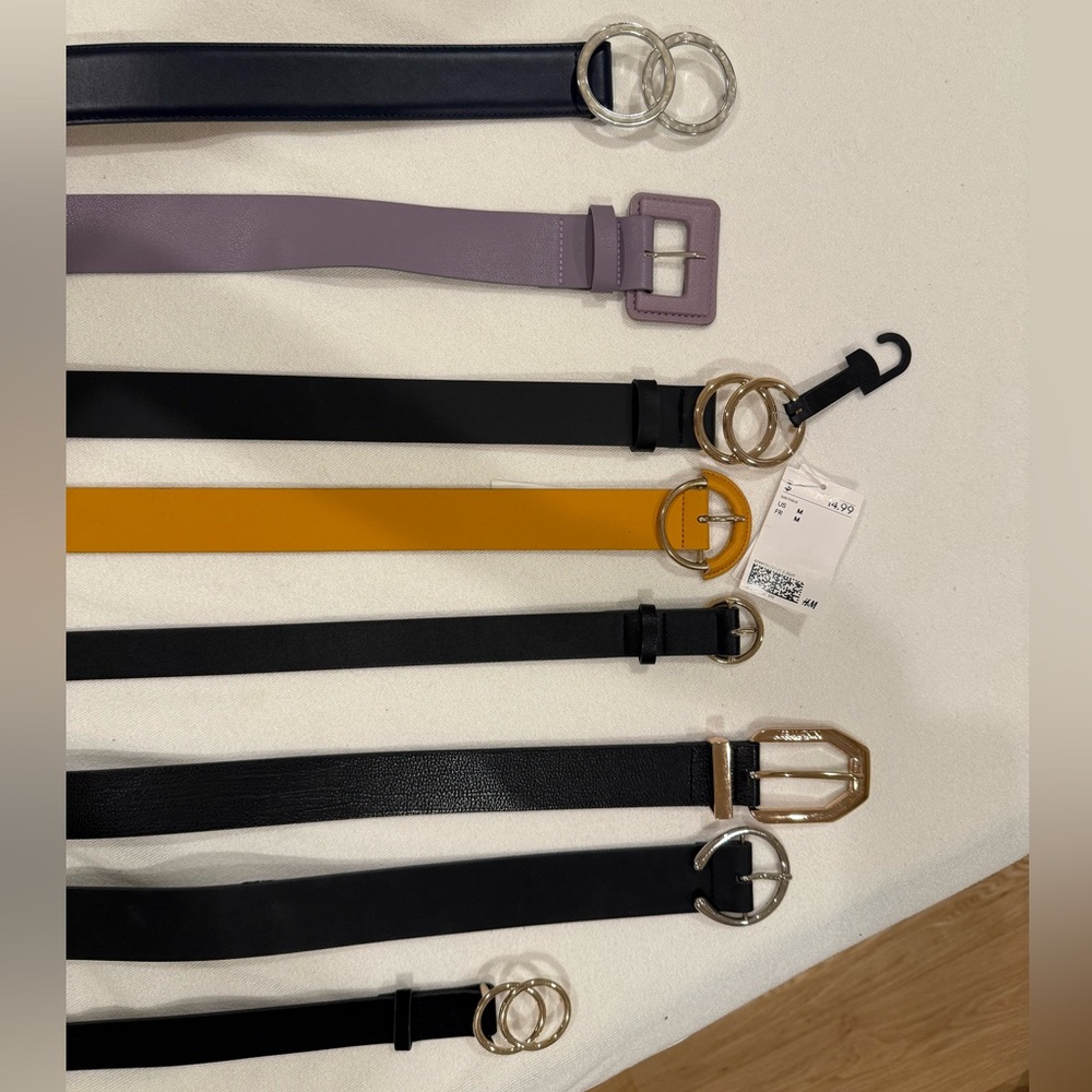 H&M Women's Belt Set - Black, Purple, Yellow